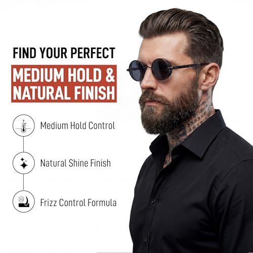 Men's Grooming Cream with Medium Hold & Natural Shine - Hair Styling & Conditioning