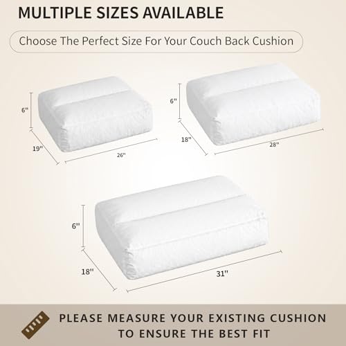 3 Pack 31x18x6 Inch Couch Back Cushion Replacement - Support & Supportive Foam