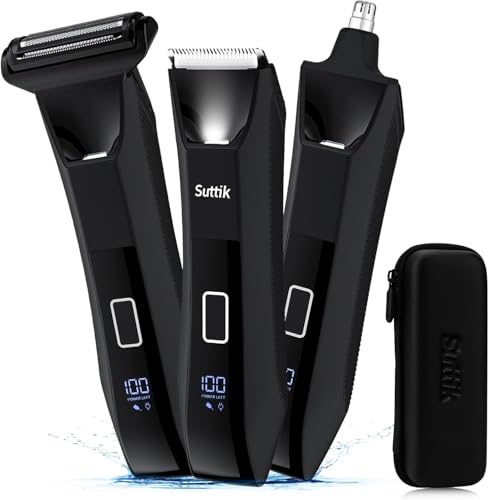 Men's 3-in-1 Body & Nose Hair Trimmer Black945 - Waterproof Electric Grooming Kit