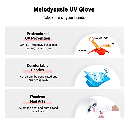 MelodySusie Nail Dust Collector Portable Vacuum Fan with UV Gloves for Gel Nail Lamp
