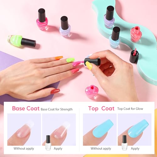48Pcs Nail Polish Set with Base & Top Coat - Quick Dry, Long-Lasting Colors for Women & Girls - Variation of THIS listing