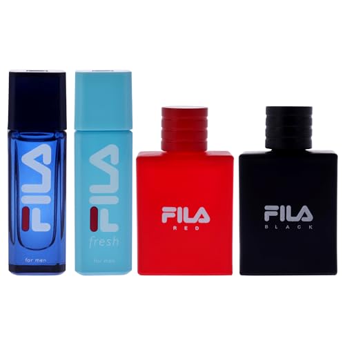 FILA Men's Cologne Gift Set - Long Lasting Refreshing Fragrance, Trendy Portable Bottle, 4 Pieces