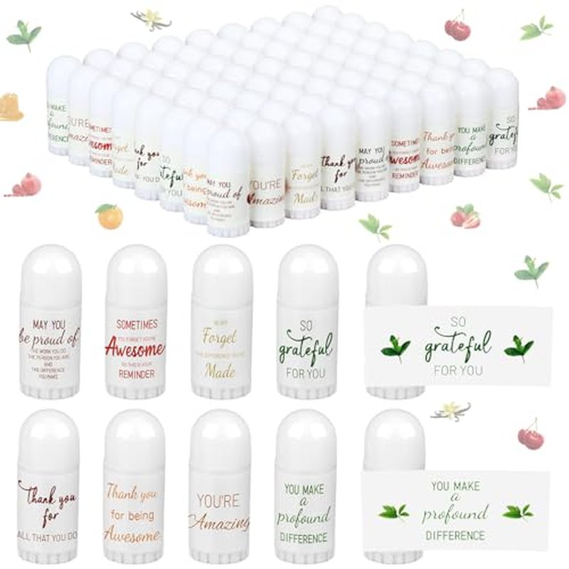 72 Pcs Worker Gifts Employee Appreciation Gifts Mini Lip Balm Bulk, 8 Assorted Flavor, Thank You Gift for Women Party Party Staff Coworker Volunteer Nurse Teacher Mother Day
