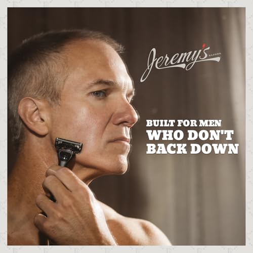 Jeremy's Men's Razor Blade Refills – 8 Compatible Cartridges with Precision Trimmer & Lubricating Strip