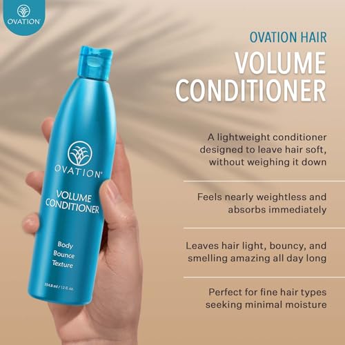 Ovation Hair Volume Conditioner 12oz Lightweight Paraben-Free for Fine Hair
