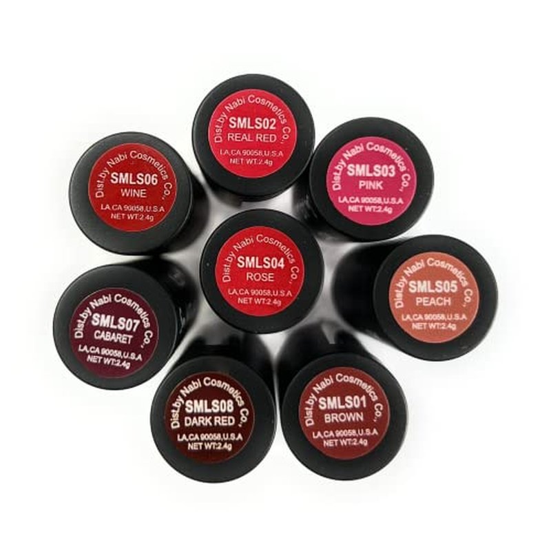 48 pcs 8 Colors Nabi Semi Matte Lipstick, Smooth Application and Won¡¯t Dry Out Lips, Included Display Box (Wholesale Lot)