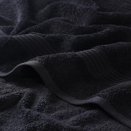 Superior Egyptian Cotton 10-Piece Face Towel Set , Small Towels For Facial, Spa, Quick Dry, Absorbent Towels, Bathroom Accessories, Guest Bath, Home Essentials, Washcloth, Airbnb, Black