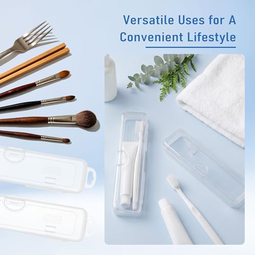 Travel Toothbrush Holder Set - Transparent 20-Pack, Durable & Compact
