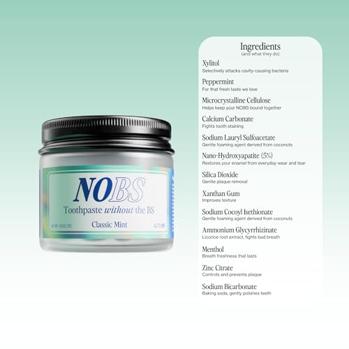 NOBS No Bad Stuff Toothpaste Tablets 62 Count Pack | Fluoride-Free Eco-Friendly Oral Care