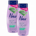 Nair Body Cream Hair Remover with Aloe & Water Lily - Pack of 2, 12 Oz Each
