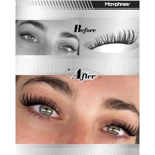 Lash Clusters Wispy Eyelash Clusters Ultra-Dense Individual Lashes Extensions Dramatic Cluster Lashes CD-Curly Cluster Eyelash Extensions Wet Look Natural 132PCS DIY Lash Pack (Flaunt, 8-18MM)