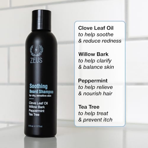 ZEUS Soothing Beard Shampoo for Men Anti-Dandruff & Itch Relief 6 oz