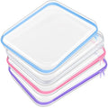 Hoolerry 4 Pcs Hard Clear Zipper Case Makeup Bags Plastic Zipper Pouch Transparent Storage Box Containers for Cosmetics, Snacks, Building Blocks, Puzzles(Clear,13.8 x 11.8 x 2 in,Multicolor)