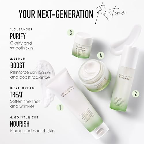 BareMinerals Skinlongevity Cushion Cloud Cream-to-Foam Facial Cleanser – Gentle Skin Barrier Support