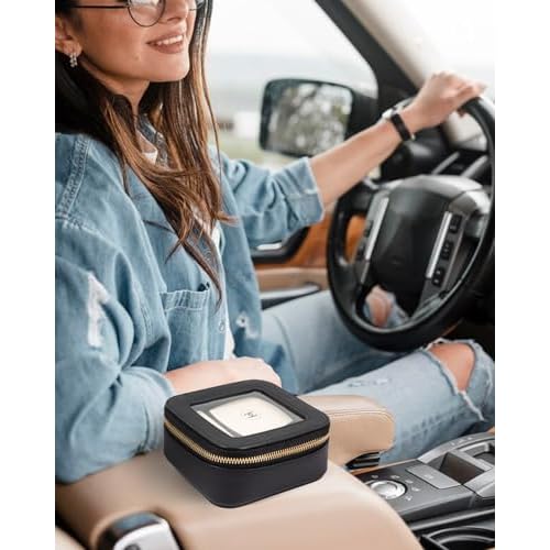 LETGO Clear Makeup Bags Small, Small Makeup Bag for Purse,Mini Clear Makeup Pouch Purse Organizer Fit Carry-on Travel Essentials,Cute Cosmetic Bags Car Accessories for Women (Mini-Black)