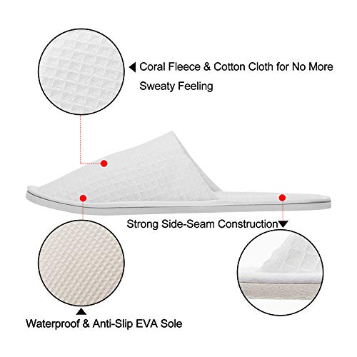 Medium White Spa Slippers - 10 Pairs Closed Toe Indoor Footwear for Men & Women Variation of THIS listing