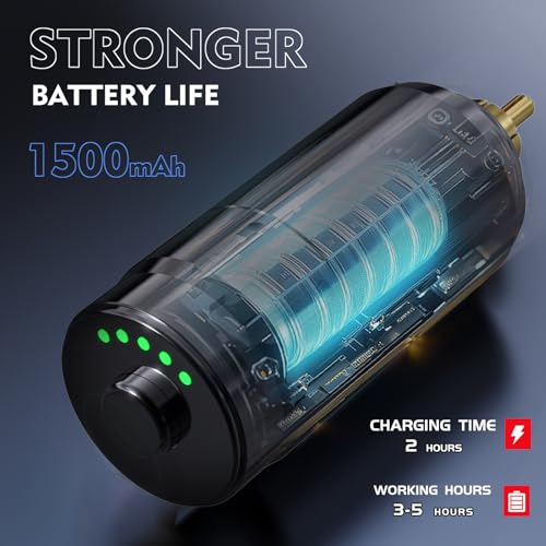 Wireless Tattoo Kit with Dual Batteries & Complete Supplies - Gold