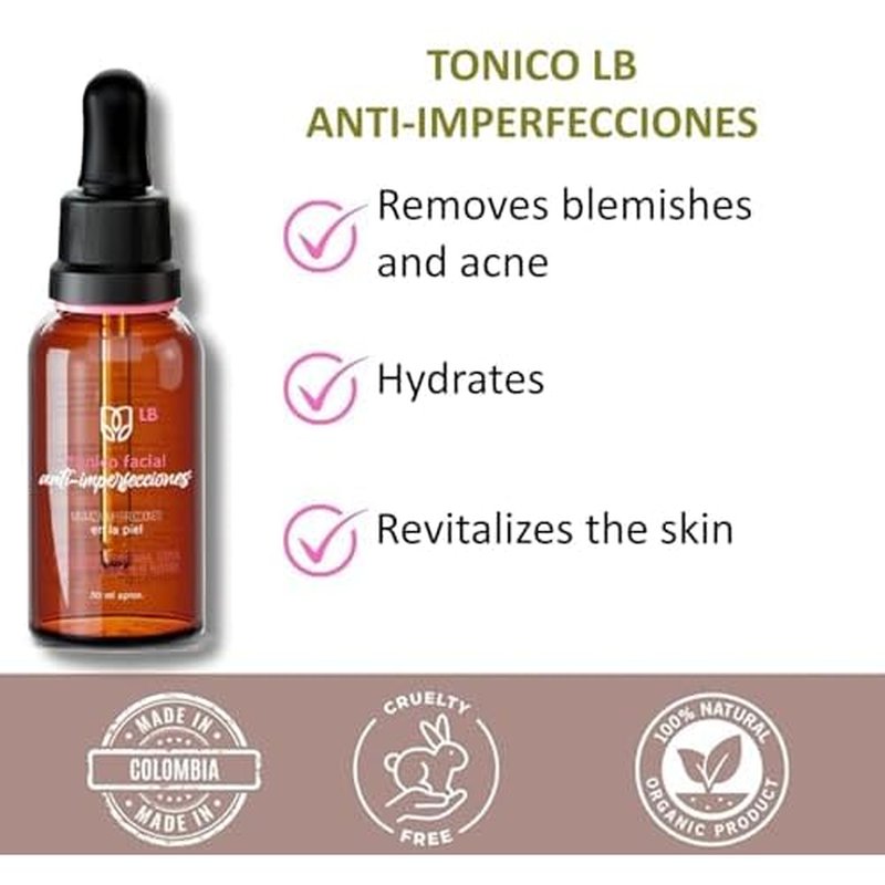 LB Tonico Facial Advanced Formula, Developed with Certified Raw Materials, Designed to Safely Care for and Protect The Appearance of Your Skin, Approved by International Standards (2-Pack)