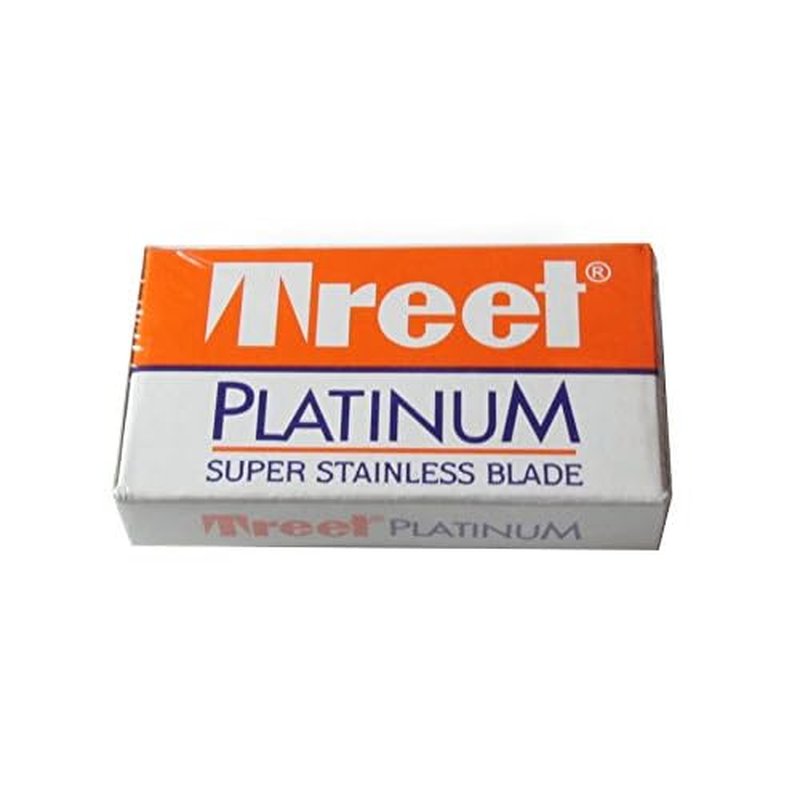 100 Treet Platinum Super Stainless Double Edge Razor Blades - New Space Saving Format