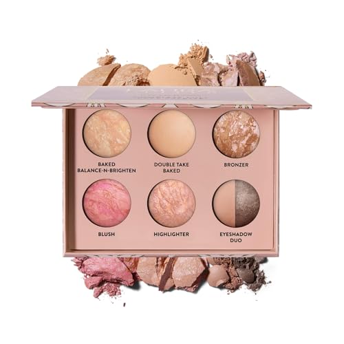 LAURA GELLER Baked Icons Complete Full Face Palette, Light | All-in-One Makeup Palette with Baked Foundations, Blush, Bronzer, Highlighter, Eyeshadows | Coverage for Mature Skin | Travel-Friendly