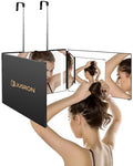JUSRON Black LED 360° Self-Hair Cutting Mirror with Anti-Fog HD Glass, USB Rechargeable