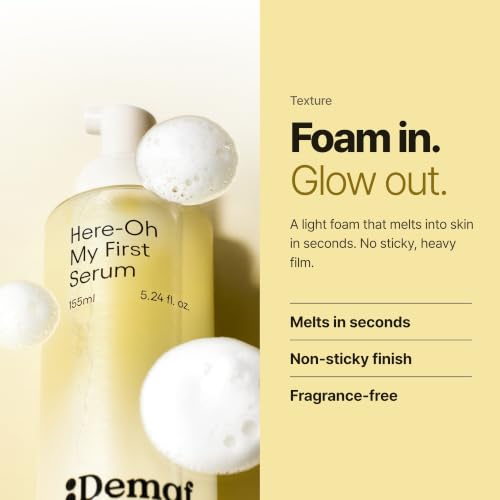 De:maf Here-Oh My First Hydrating Serum 5.24 Fl Oz Hyaluronic Acid (Foam Toner-Serum) Original