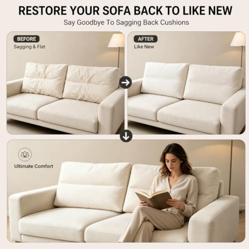 3 Pack 31x18x6 Inch Couch Back Cushion Replacement - Support & Supportive Foam