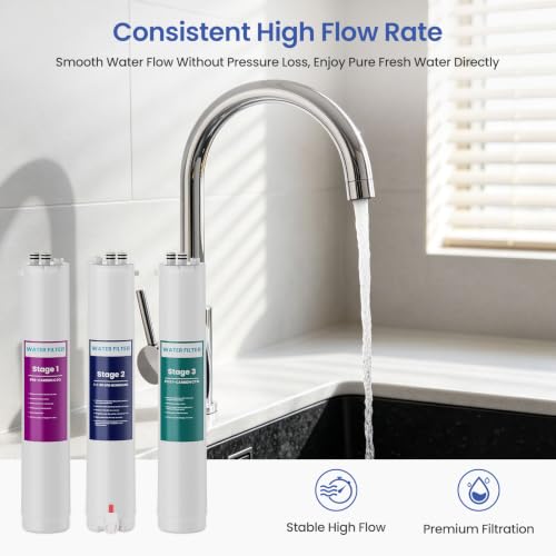 Reverse Osmosis Water Filter Cartridges Set for Pure Blue System - 4 Pack