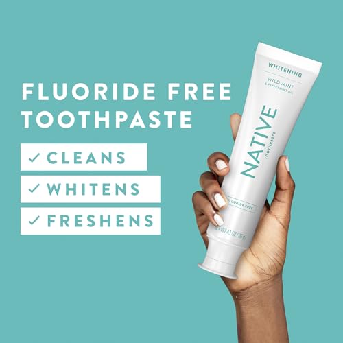 Native Fluoride Free Whitening Toothpaste 4.1oz Pack of 3 - Wild Mint & Peppermint Oil