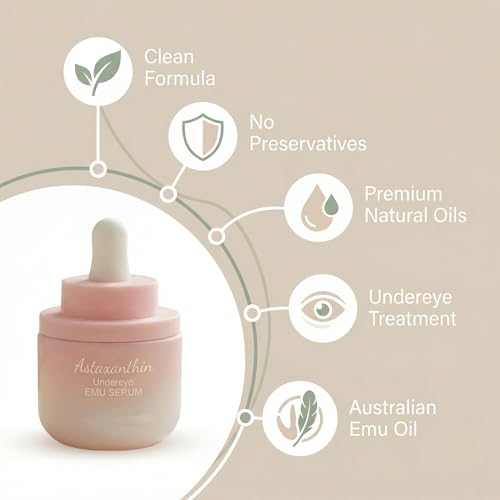 Astaxanthin Eye Serum with Emu Oil - Natural Antioxidant for Radiant Skin
