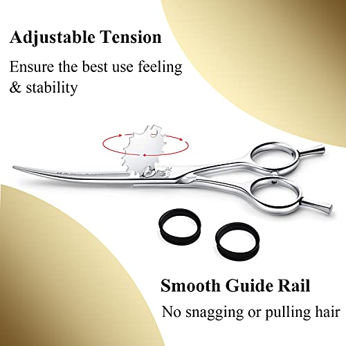 6-Inch Professional Curved Hair Cutting Scissors - Salon & Barber Shears