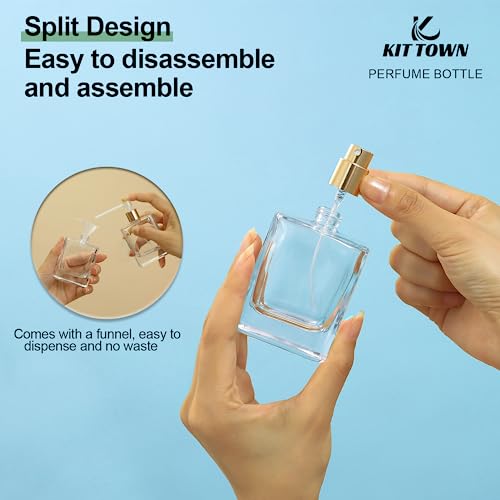 Refillable Glass Perfume Spray Bottles Set - 50ml Travel Atomizers for Women & Men
