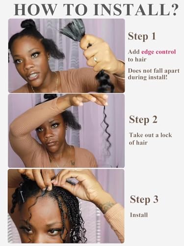 1B Deep Wave Human Hair for Braiding - 24 Inch Black Hair Extensions