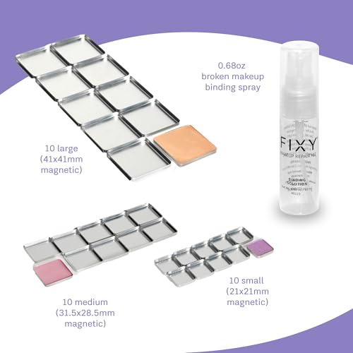 Refill Makeup Kit with Magnetic Pans & Binder - 30 Square Empty Palettes - FIXY