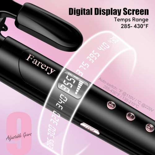 2 Inch Large Barrel Curling Iron for Long Hair, Digital Temp, Dual Voltage