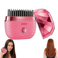 Mini Hair Straightener Comb with 2 Heat Settings - Pink, Portable & Wireless