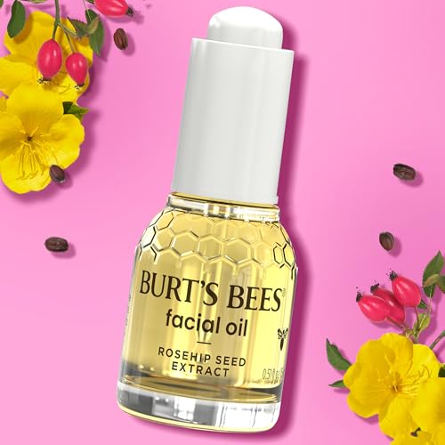 Burt's Bees Gua Sha Face Oil With Rosehip Seed Extract,Reduces Appearance of Fine Lines and Wrinkles,Use with Ice Roller & Facial Tools,Natural Origin Skin Care,0.51 fl. oz.,(Pack of 2)