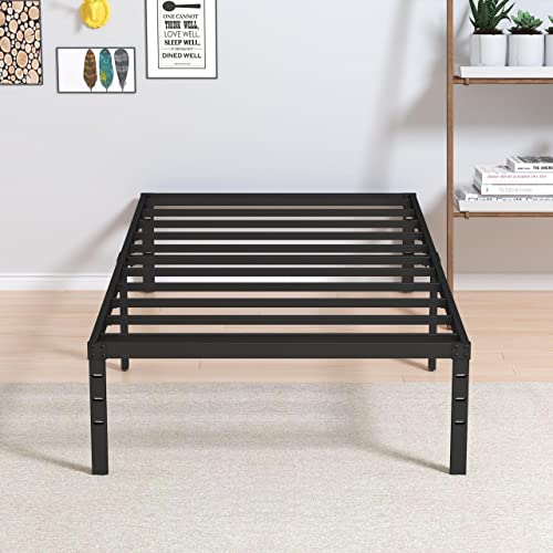 Twin XL Bed Frame 14 Inch Heavy Duty Metal Platform Bed No Box Spring Needed - Support Up to 2500 lbs, Easy Assembly, Noise Free, Black