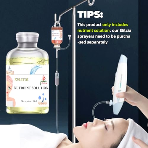 Elitzia Skin Care Oxygen Facial Machine Essence Oxygen Device for Skin 1.69 fl.oz Xylitol Nutrient Solution Yellow Hydration Keep Soft & Elasticity Anti Aging & Wrinkle Beauty Care Home Use