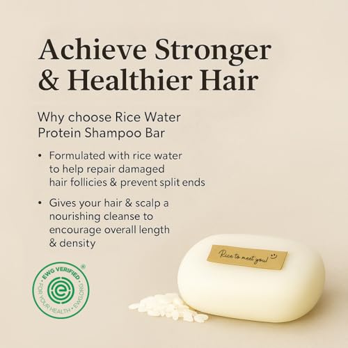 Fermented Rice Water Shampoo Bar 2-Pack - pH Balanced, Zero Waste, Gentle Cleansing