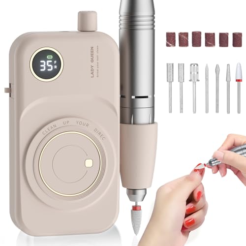 Pink Portable Nail Drill Electric File 35000RPM Rechargeable for Manicure & Salon