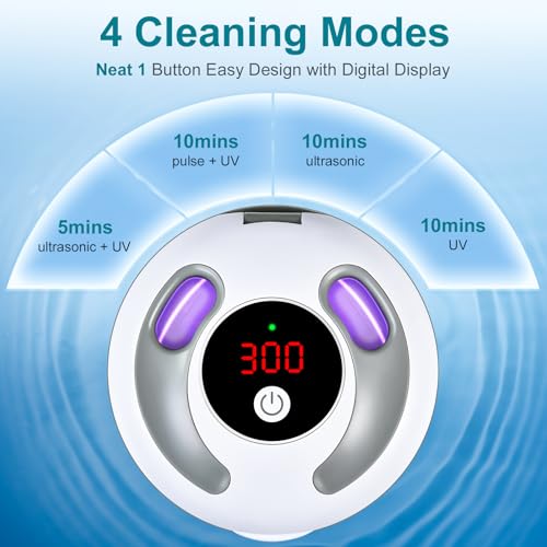Hossili White Ultrasonic Retainer Cleaner Machine 45kHz 200ML with 4 Wash Modes & Digital Timer (Popular Version)