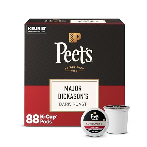 Peet's Major Dickason's Blend Dark Roast K-Cup Pods - 88 Count (4 boxes of 22)
