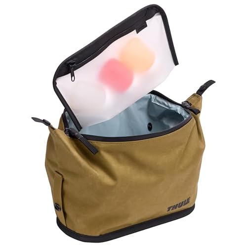 Thule Aion Toiletry Bag - Water-resistant bag for toiletries, makeup & shaving essentials - Removable liquids bag included - Easy to clean - Snap loop for easy hang - Waxed, PFC-free fabric