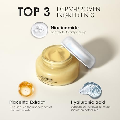 BIOCHEM Placenta Face Cream Ultra Anti-Aging Moisturizer, 1.41 oz (Placenta Variation)