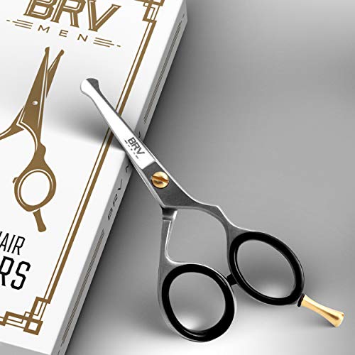 BRV MEN Right-Handed Rounded-Tip Nose & Ear Scissors 4.2" – High Carbon Stainless Steel