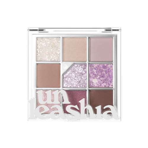 UNLEASHIA Glitterpedia Eyeshadow Palette - Lavender Fog, Matte & Shimmer Shades, Long-Lasting Vegan Makeup