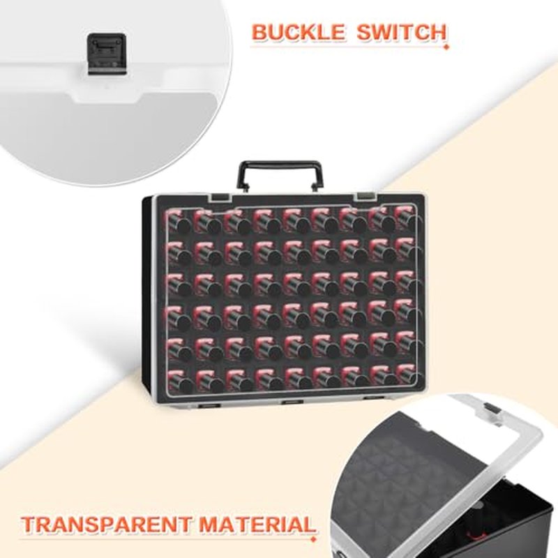 ALCYON Universal Nail Polish Holder & Organizer Contains 54 Bottles for Gellen, for Beetles, for Sally Hansen, for OPI, for Essie and Other Fingernail Polish (ONLY A CASE)-Black