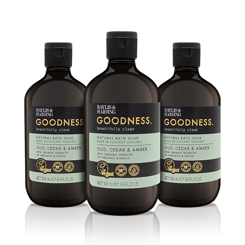 Bath Soak Pack - Oud Cedar Amber Natural Bubble Bath 16.9 Fl Oz, 3 Pack