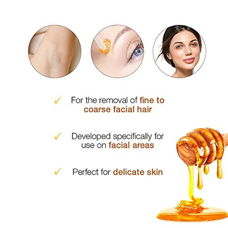 GiGi Facial Honee Wax - Hair Removal Wax for Face and Sensitive Skin, 8 oz